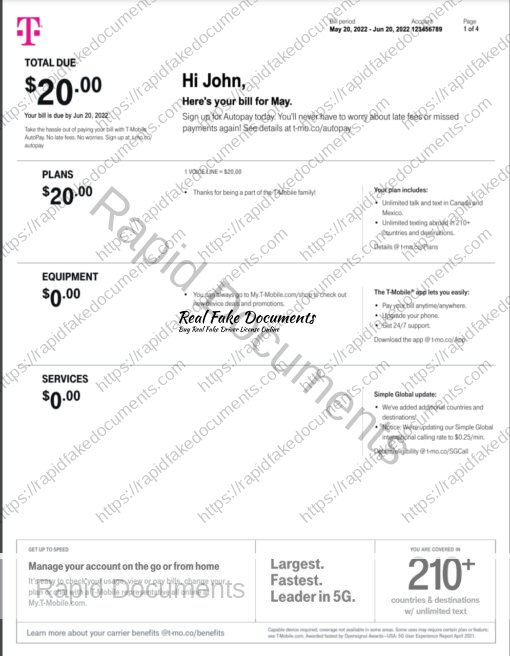 T-Mobile Phone Bill